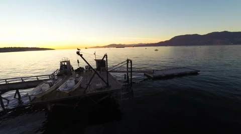 Harbour Sunset Flythrough Stock Footage 54761250