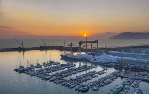 Harbour sunset Stock Photos
