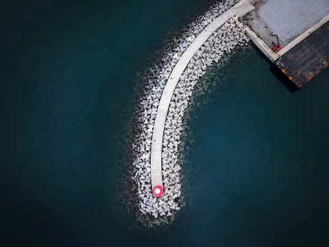 Harbour top view Stock-Fotos