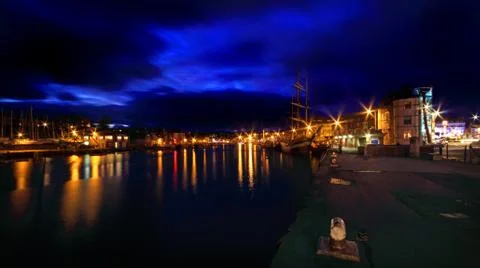 Harbour at twilight Stock Photos