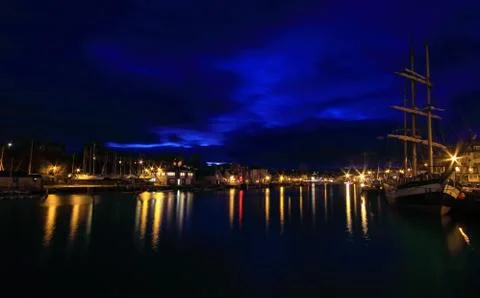 Harbour at twilight Stock Photos