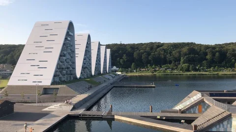 Harbour View Architecture 4K Blue Sky Stock Footage 115580546