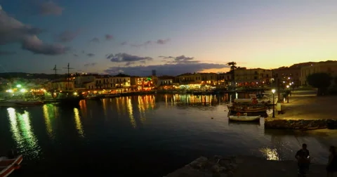 Harbour with Yachts at Sundown Stock Footage 61872052