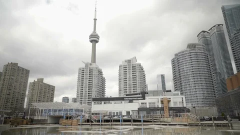 Harbourfront Centre Empty Ice Rink Stock Footage 106053323