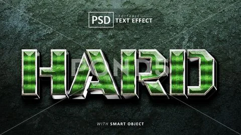 Hard 3d text effect editable PSD Template
