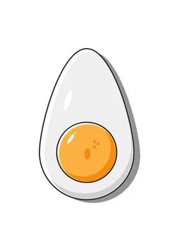 Hard Boiled Egg Half Vectorized Illustration Isolated Stock Illustration
