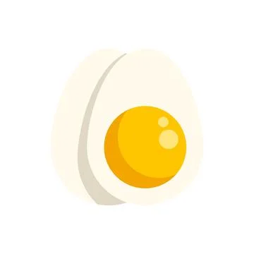 Hard boiled egg halves showing yellow yolk protein Stock Illustration