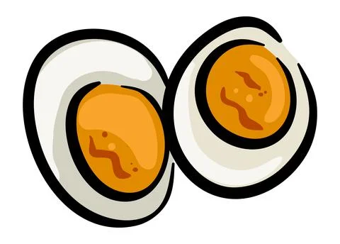 Hard boiled egg halves  vector illustrations stock illustration Stock Illustration