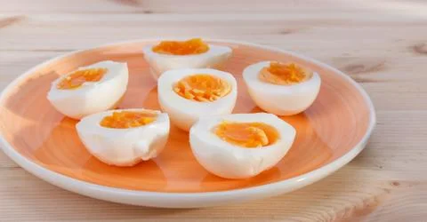 Hard-boiled eggs Foto stock