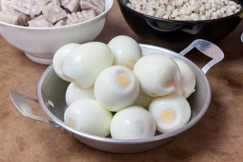 Hard boiled eggs Stock Photos
