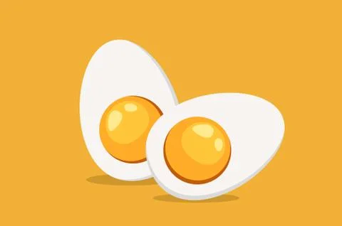 Hard Boiled Sliced Egg Ilustração Stock