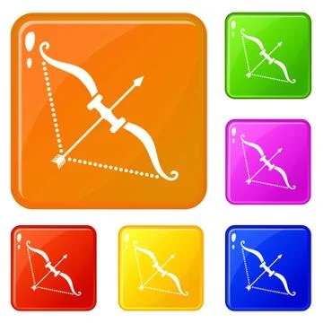 Hard bow icons set vector color Illustrazione stock