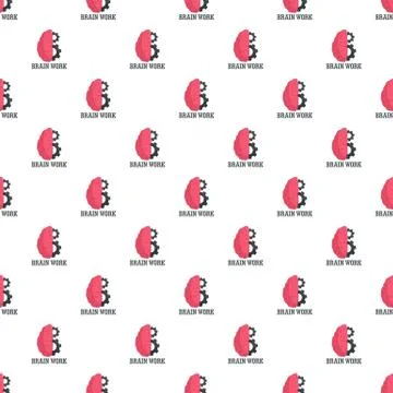 Hard brain work pattern seamless Illustrazione stock