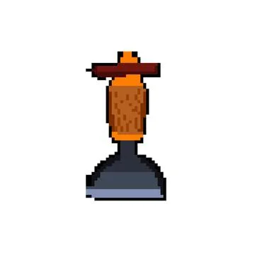 Hard brick chisel pixel art vector illustration Stock Illustration