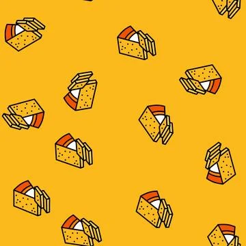 Hard cheese food slice vector seamless pattern Stock Illustration