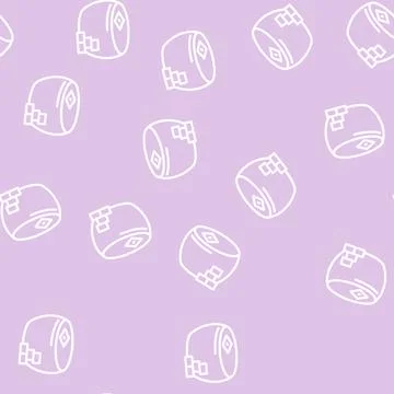 Hard cheese line vector seamless pattern Stock Illustration