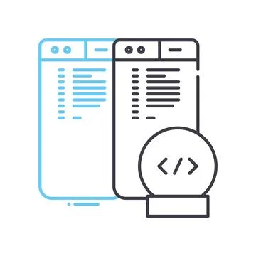 Hard code line icon, outline symbol, vector illustration, concept sign Stock Illustration