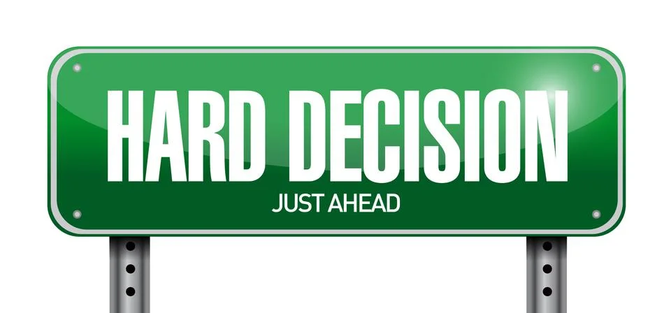 Hard decision road sign illustration design Stock Illustration
