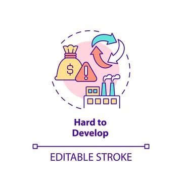 Hard to develop concept icon Stock Illustration