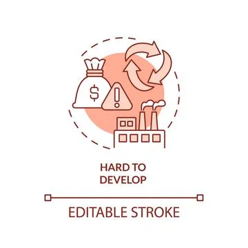 Hard to develop terracotta concept icon Stock Illustration