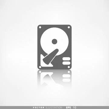 Hard disc icon. Application button. Illustrazione stock