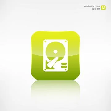 Hard disc icon. Application button. Stock Illustration