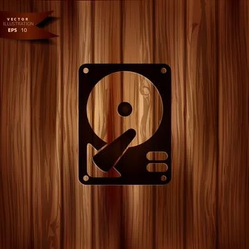 Hard disc icon. Application button. Stock Illustration