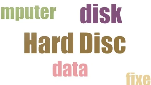 Hard Disc Wordcloud Animated On White Background Video stock 107229824