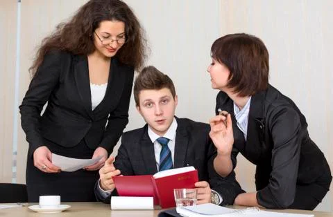 Hard discussion Stock Photos