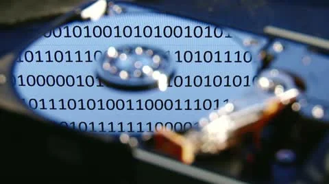 Hard disk, 0 and 1 Stock Footage 12374920