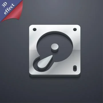 Hard disk and database  icon symbol. 3D style. Trendy, modern design with spa Stock Illustration