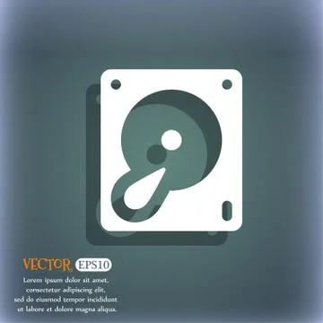 Hard disk and database  icon symbol on the blue-green abstract background wit Illustrazione stock