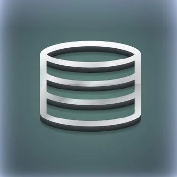 Hard disk and database icon symbol. 3D style. Trendy, modern design with space f イラスト素材