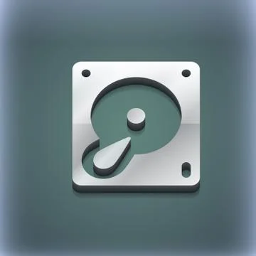 Hard disk and database icon symbol. 3D style. Trendy, modern design with space f イラスト素材