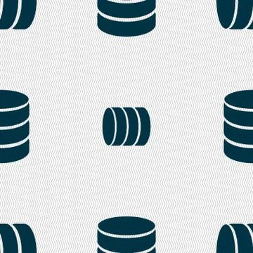 Hard disk and database sign icon. flash drive stick symbol. Seamless abstract ba Illustrazione stock