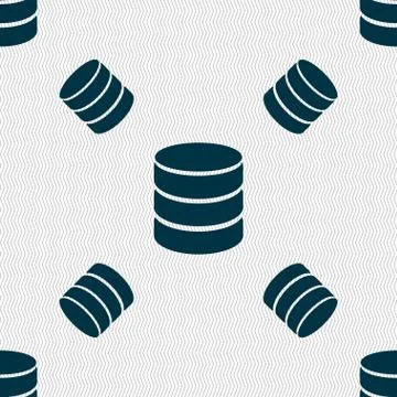 Hard disk and database sign icon. flash drive stick symbol. Seamless pattern wit イラスト素材