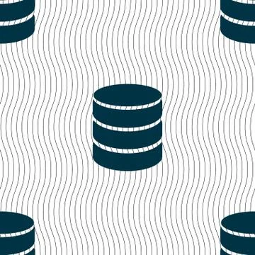 Hard disk and database sign icon. flash drive stick symbol. Seamless pattern wit Stock Illustration