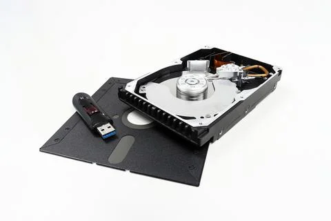 Hard disk and device for backuup data drive for computer data storage Stock Photos