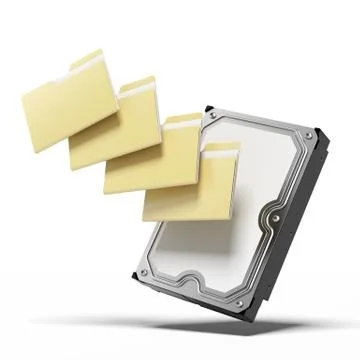 Hard disk and folders 库存插图