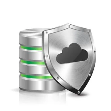 Hard disk and metal shield Stock Illustration