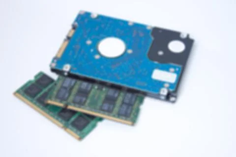 Hard disk and RAM White background Stock Photos