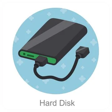 Hard Disk and storage icon concept Stock Illustration