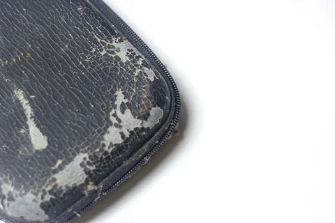 Hard disk bags or small items, which have cracked and damaged outer skin su.. Stock Photos