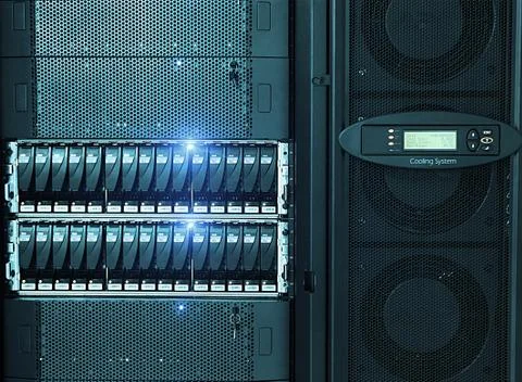 Hard disk Bay on Storage Server in Modern Data Center	 Stock Photos