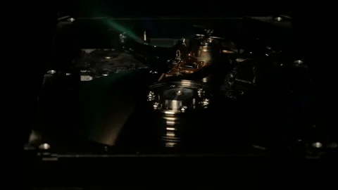 Hard disk burns in green flames. Data and business lost conception Video stock 73688979