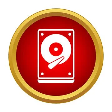 Hard disk computer drive storing data icon Stock Illustration