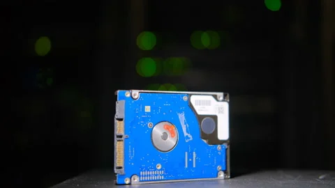 Hard disk of computer equipment for cryptocurrency mining chia, HDD Stock Footage 154480957