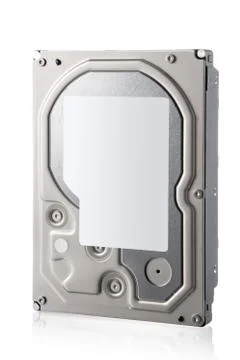 Hard disk of computer isolated on white background Stock Photos