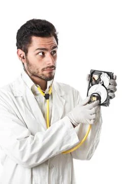 Hard disk diagnosis Stock Photos