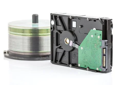 Hard disk drive and dvd discs Stock Photos